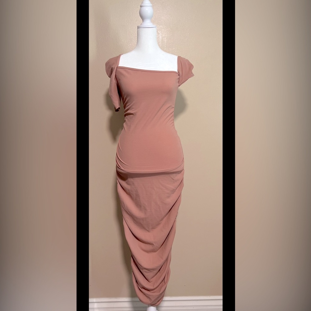 PrettyLittleThing One Shoulder Dusty Pink Dress